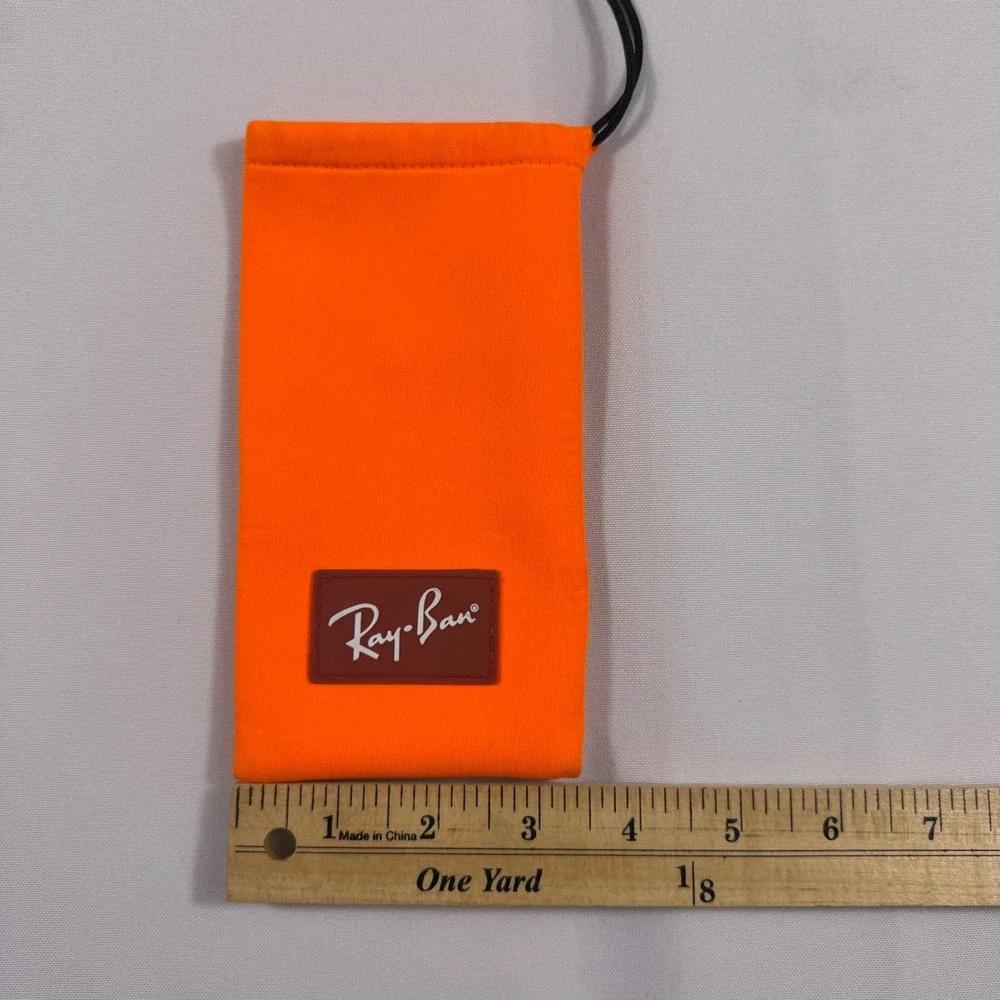 Ray-Ban Sunglasses Pouch Set of 2 Blue and Orange Soft Drawstring Cases for kids